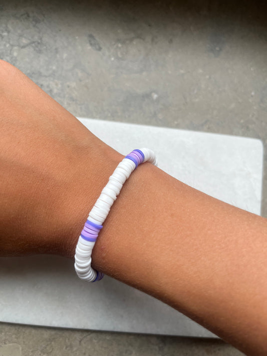 Purple and white bracelet