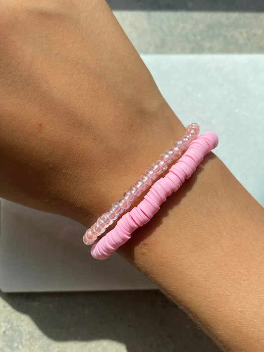 Pink bracelet set