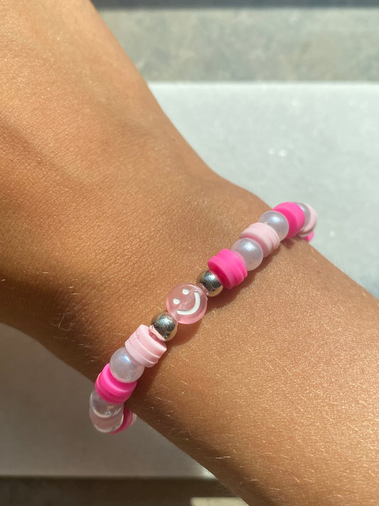 Pink smiley face bracelet