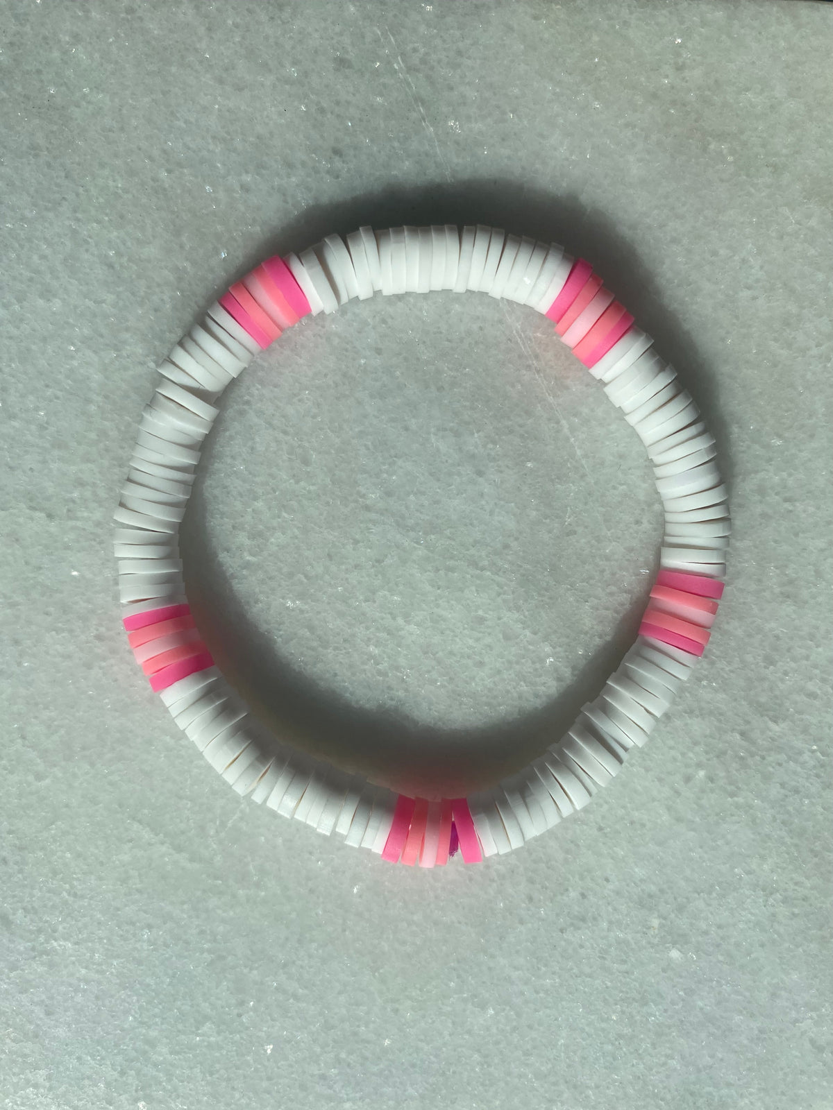 Pink and white bracelet
