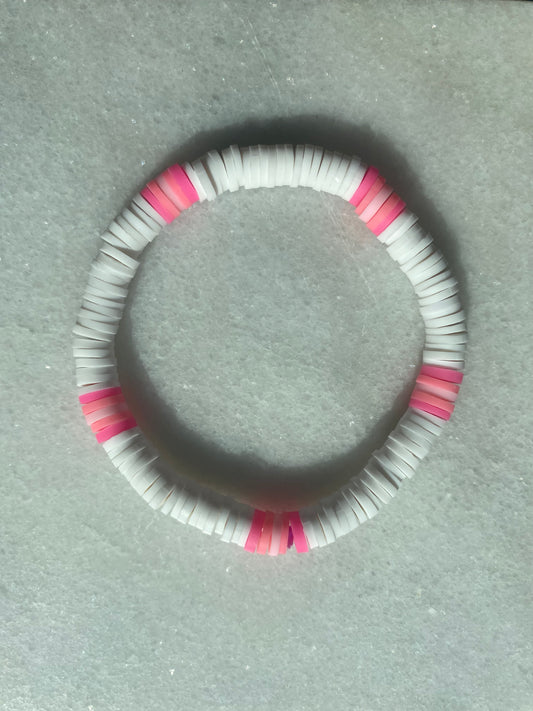 Pink and white bracelet