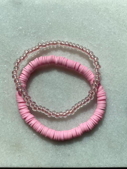 Pink bracelet set