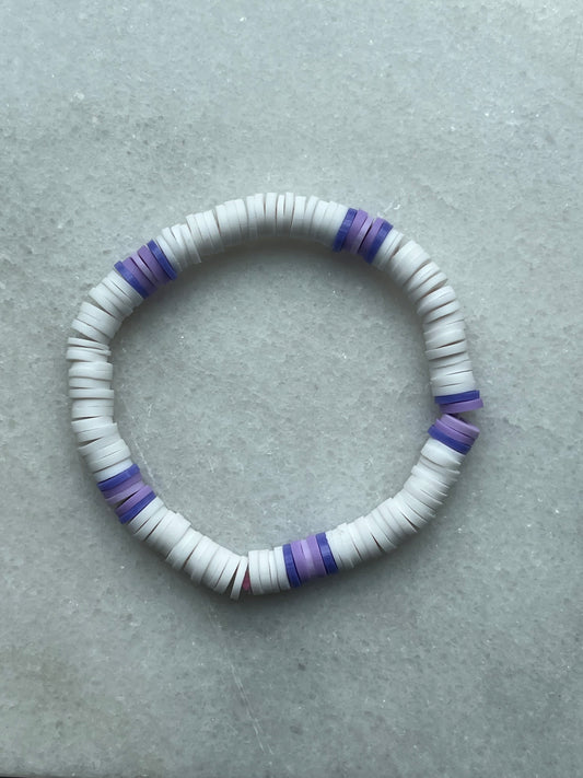 Purple and white bracelet