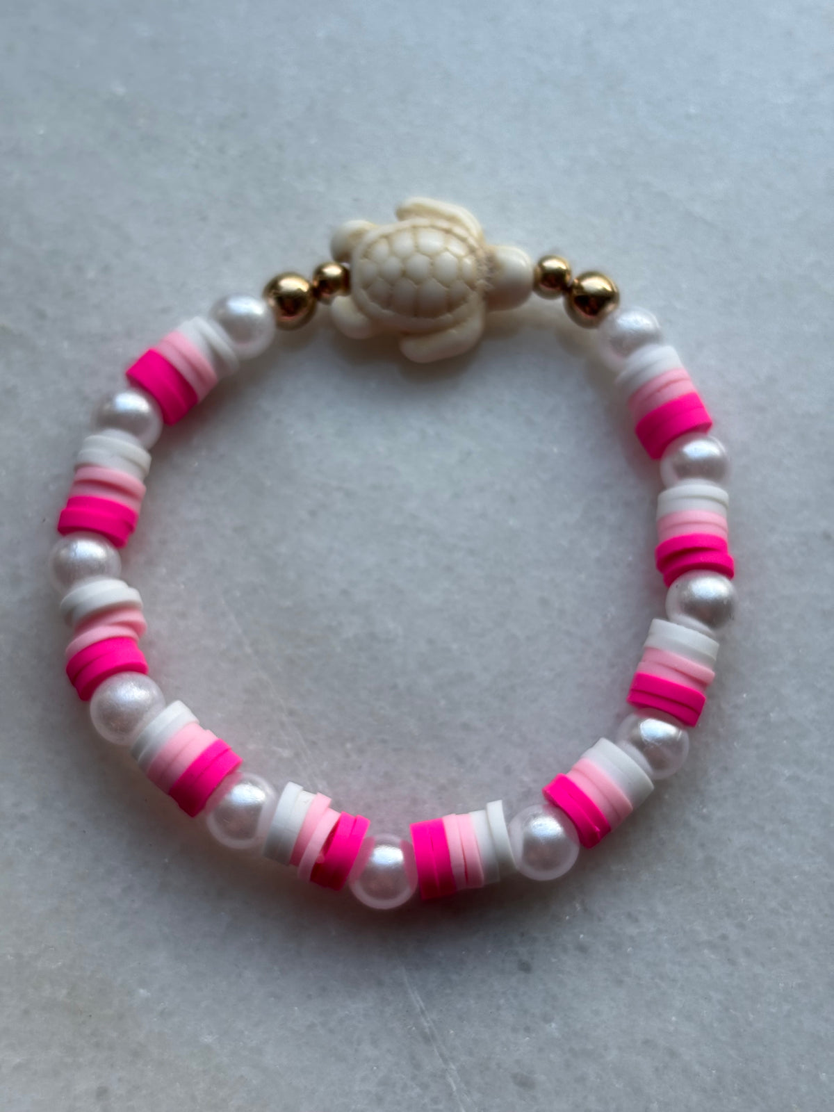 Pink sea turtle bracelet