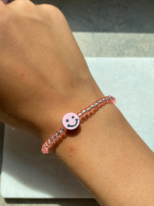 Light pink smiley bracelet