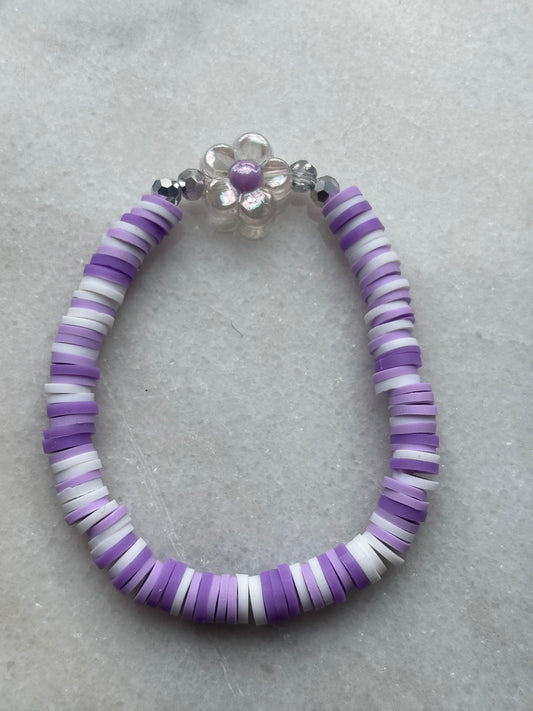Purple-pastell flower bracelet
