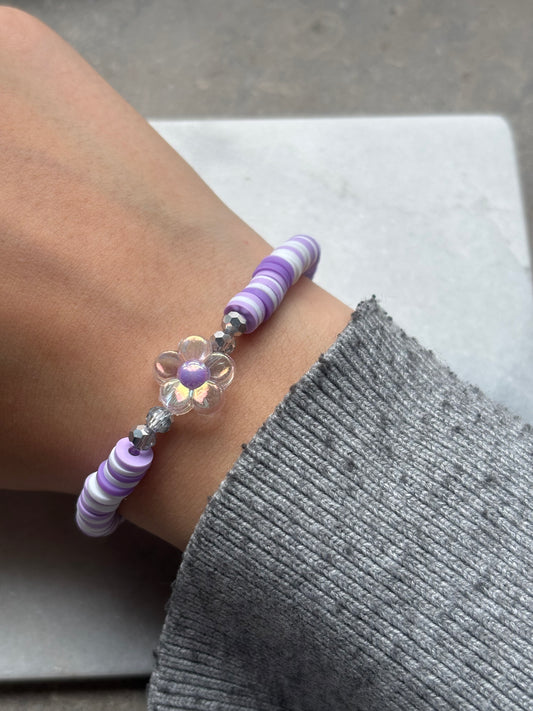 Purple-pastell flower bracelet